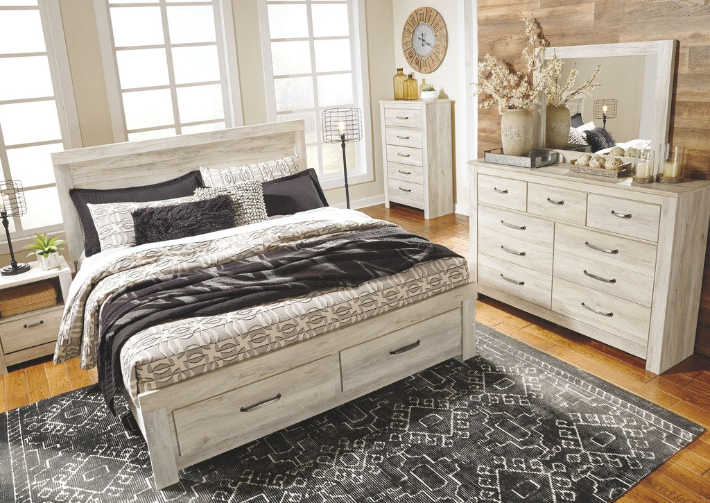 Bellaby Whitewash Footboard Storage Platform Bedroom Set - SET | B331-54S | B331-57 | B331-95 | B331-91 | B331-46 | B100-13 - Bien Home Furniture & Electronics