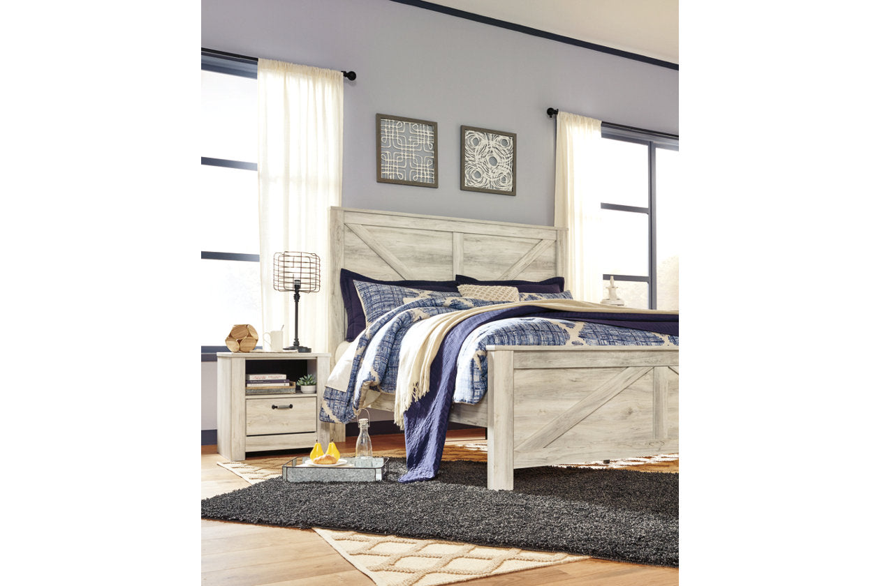 Bellaby Whitewash King Crossbuck Panel Bed - SET | B331-156 | B331-158 | B331-197 - Bien Home Furniture & Electronics