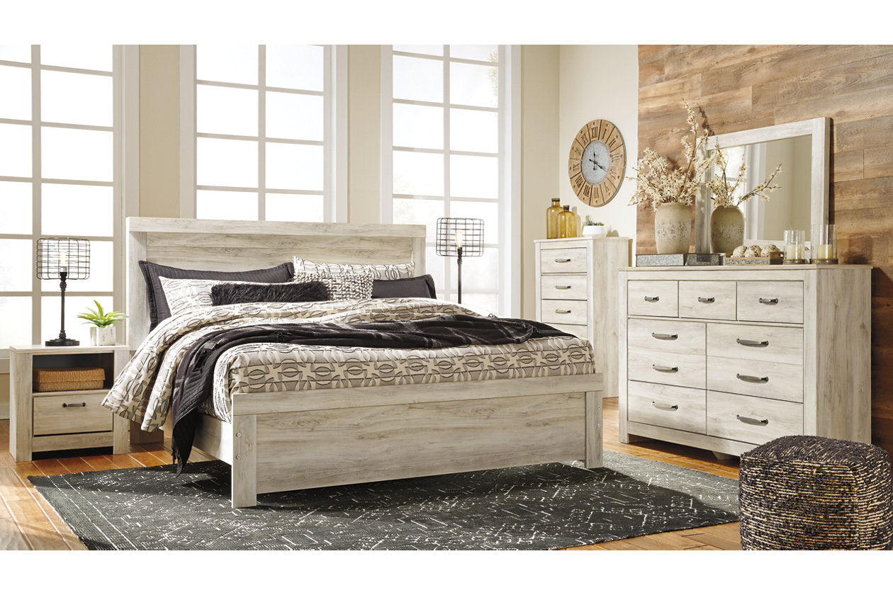 Bellaby Whitewash King Panel Bed - SET | B331-56 | B331-58 | B331-97 - Bien Home Furniture & Electronics