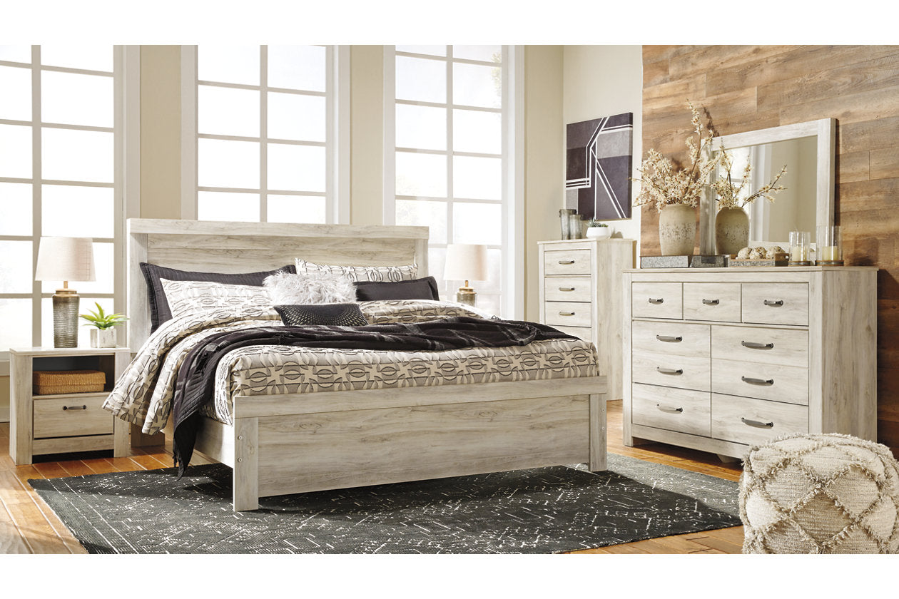 Bellaby Whitewash King Panel Bed - SET | B331-56 | B331-58 | B331-97 - Bien Home Furniture & Electronics