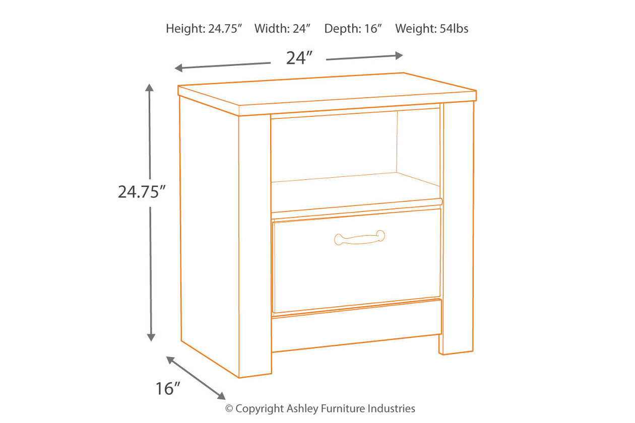 Bellaby Whitewash Nightstand - B331-91 - Bien Home Furniture & Electronics
