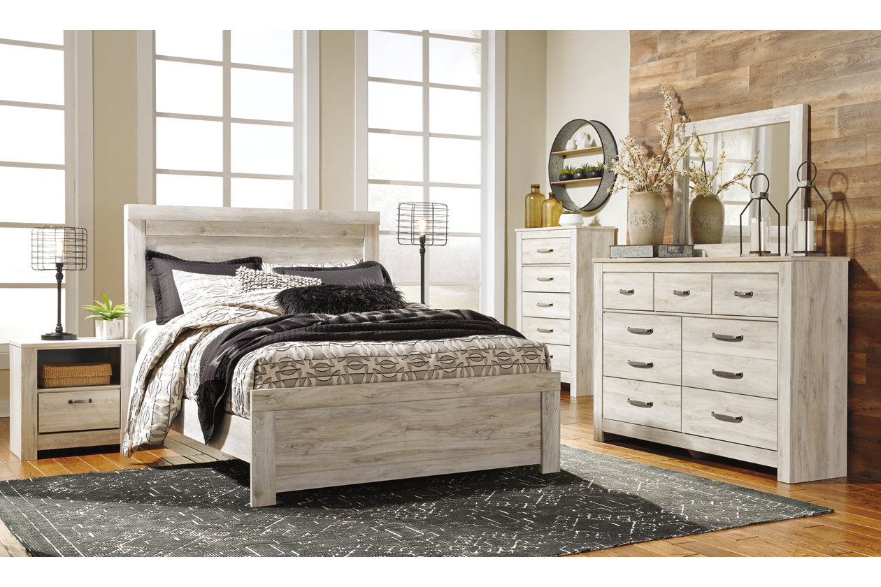 Bellaby Whitewash Queen Panel Bed - SET | B331-54 | B331-57 | B331-96 - Bien Home Furniture & Electronics