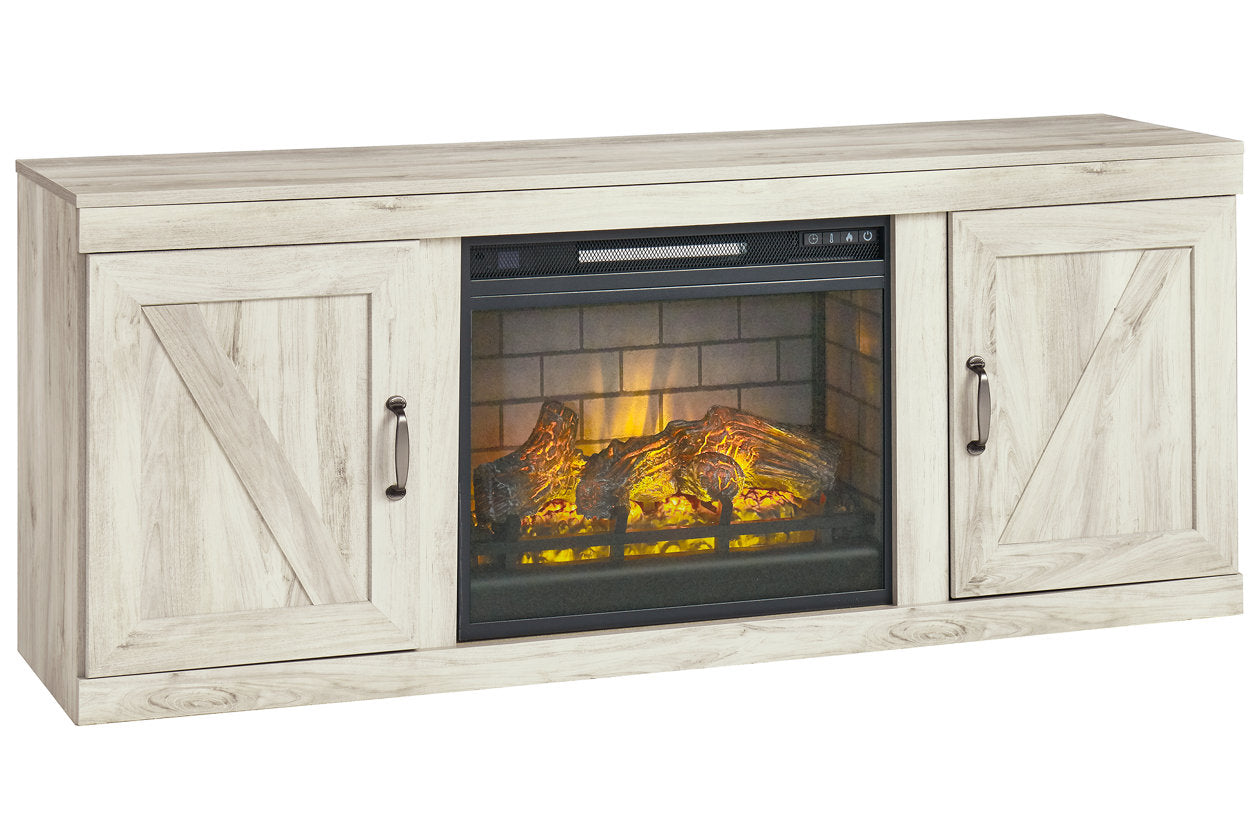 Bellaby Whitewash TV Stand with Electric Fireplace - SET | EW0331-268 | W100-101 - Bien Home Furniture & Electronics