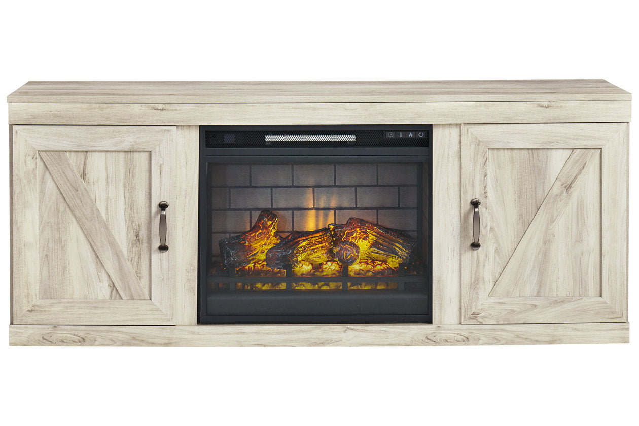 Bellaby Whitewash TV Stand with Electric Fireplace - SET | EW0331-268 | W100-101 - Bien Home Furniture & Electronics