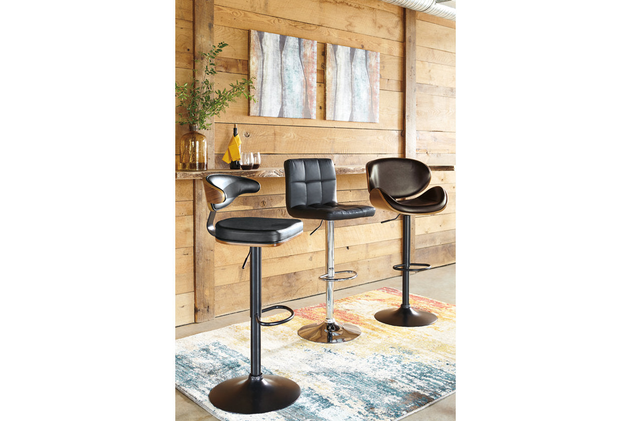 Bellatier Black/Chrome Finish Adjustable Height Barstool, Set of 2 - D120-130 - Bien Home Furniture &amp; Electronics