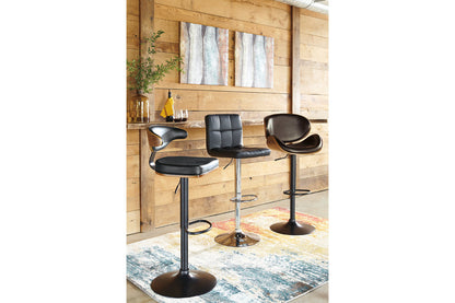 Bellatier Black/Chrome Finish Adjustable Height Barstool, Set of 2 - D120-130 - Bien Home Furniture &amp; Electronics