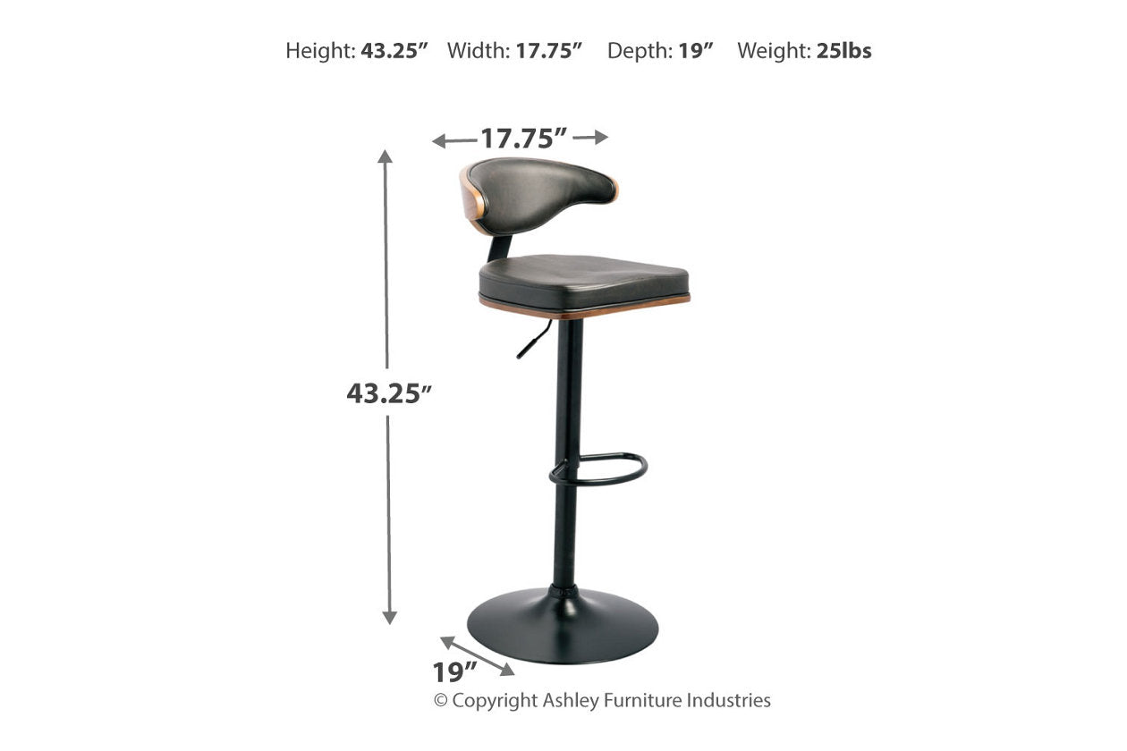 Bellatier Brown/Black Adjustable Height Barstool - D120-330 - Bien Home Furniture &amp; Electronics