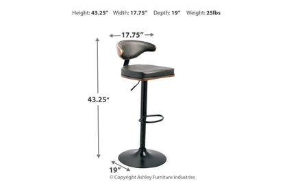 Bellatier Brown/Black Adjustable Height Barstool - D120-330 - Bien Home Furniture &amp; Electronics