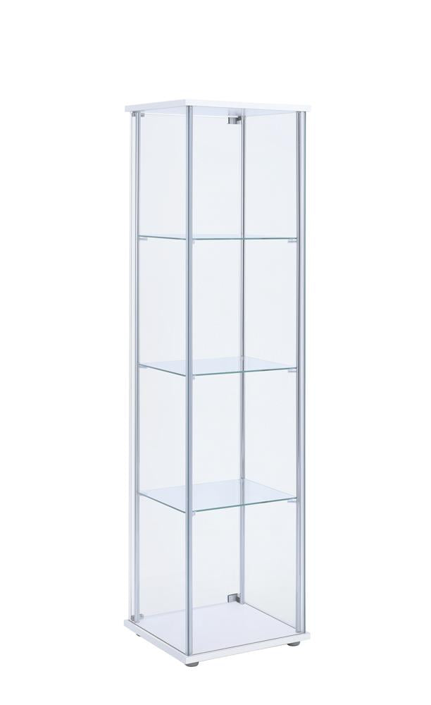 Bellatrix White/Clear Rectangular 4-Shelf Curio Cabinet - 951072 - Bien Home Furniture & Electronics
