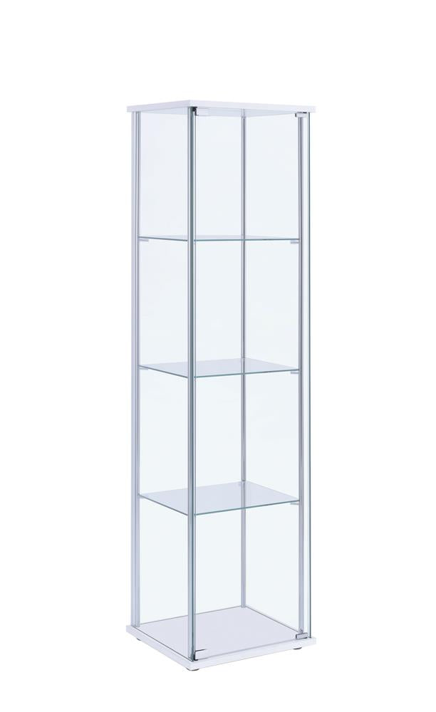 Bellatrix White/Clear Rectangular 4-Shelf Curio Cabinet - 951072 - Bien Home Furniture & Electronics