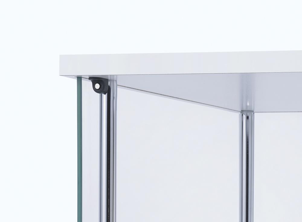 Bellatrix White/Clear Rectangular 4-Shelf Curio Cabinet - 951072 - Bien Home Furniture & Electronics