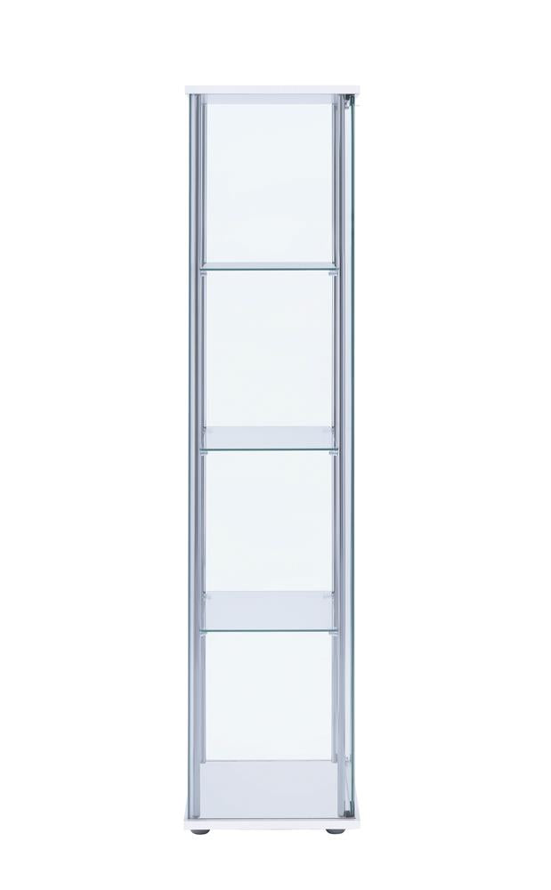 Bellatrix White/Clear Rectangular 4-Shelf Curio Cabinet - 951072 - Bien Home Furniture & Electronics
