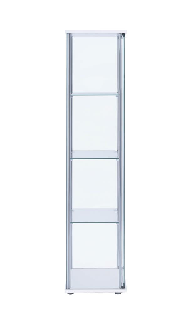 Bellatrix White/Clear Rectangular 4-Shelf Curio Cabinet - 951072 - Bien Home Furniture & Electronics
