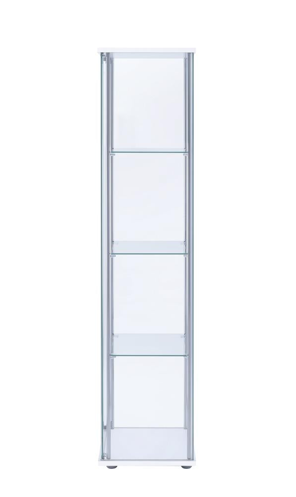 Bellatrix White/Clear Rectangular 4-Shelf Curio Cabinet - 951072 - Bien Home Furniture & Electronics