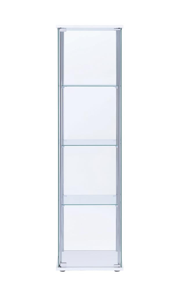 Bellatrix White/Clear Rectangular 4-Shelf Curio Cabinet - 951072 - Bien Home Furniture & Electronics