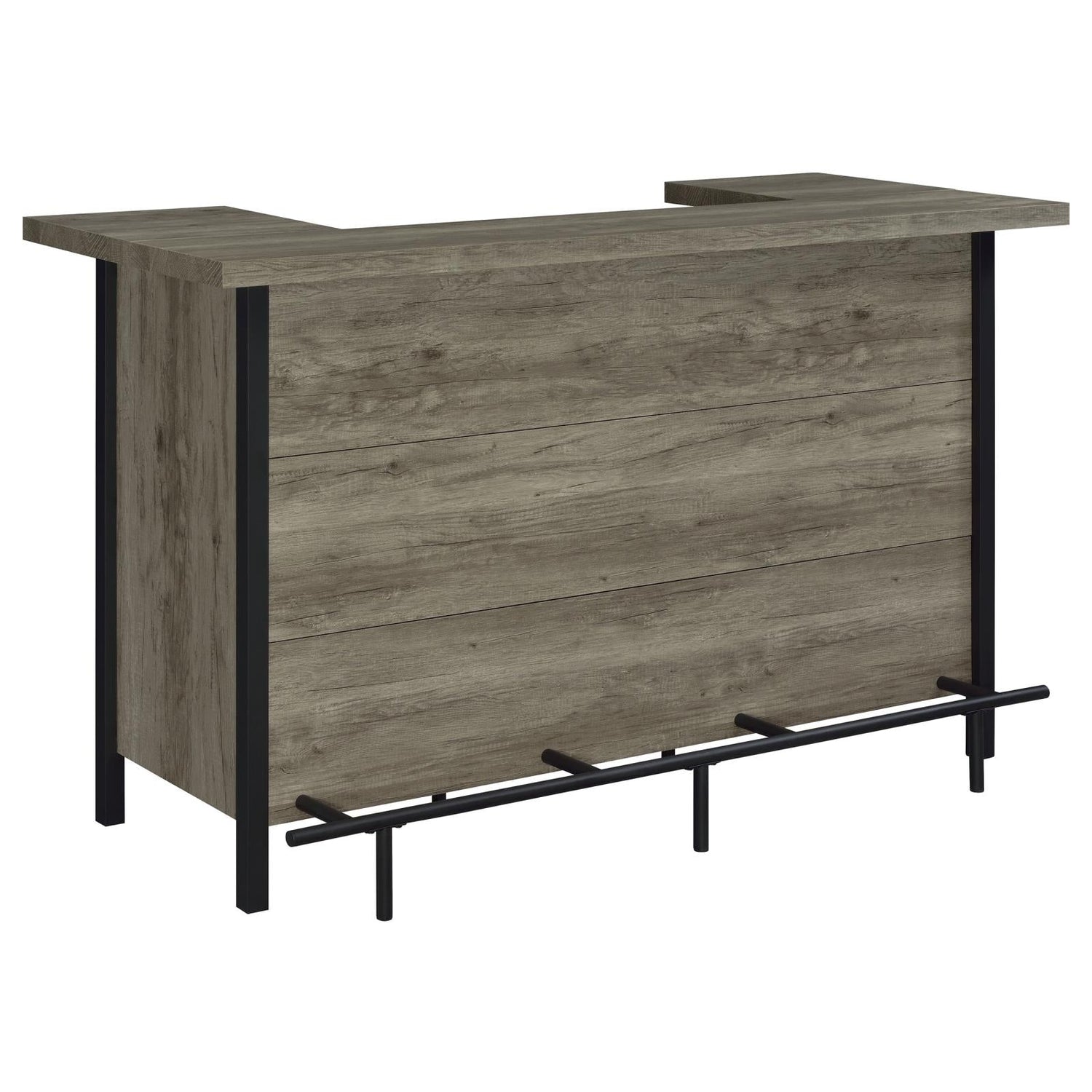 Bellemore Gray Driftwood/Black Bar Unit with Footrest - 182105 - Bien Home Furniture & Electronics