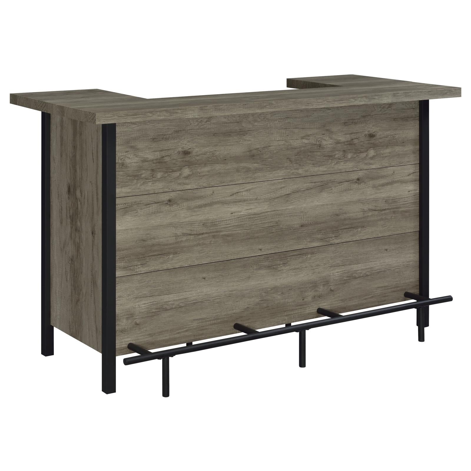 Bellemore Gray Driftwood/Black Bar Unit with Footrest - 182105 - Bien Home Furniture & Electronics