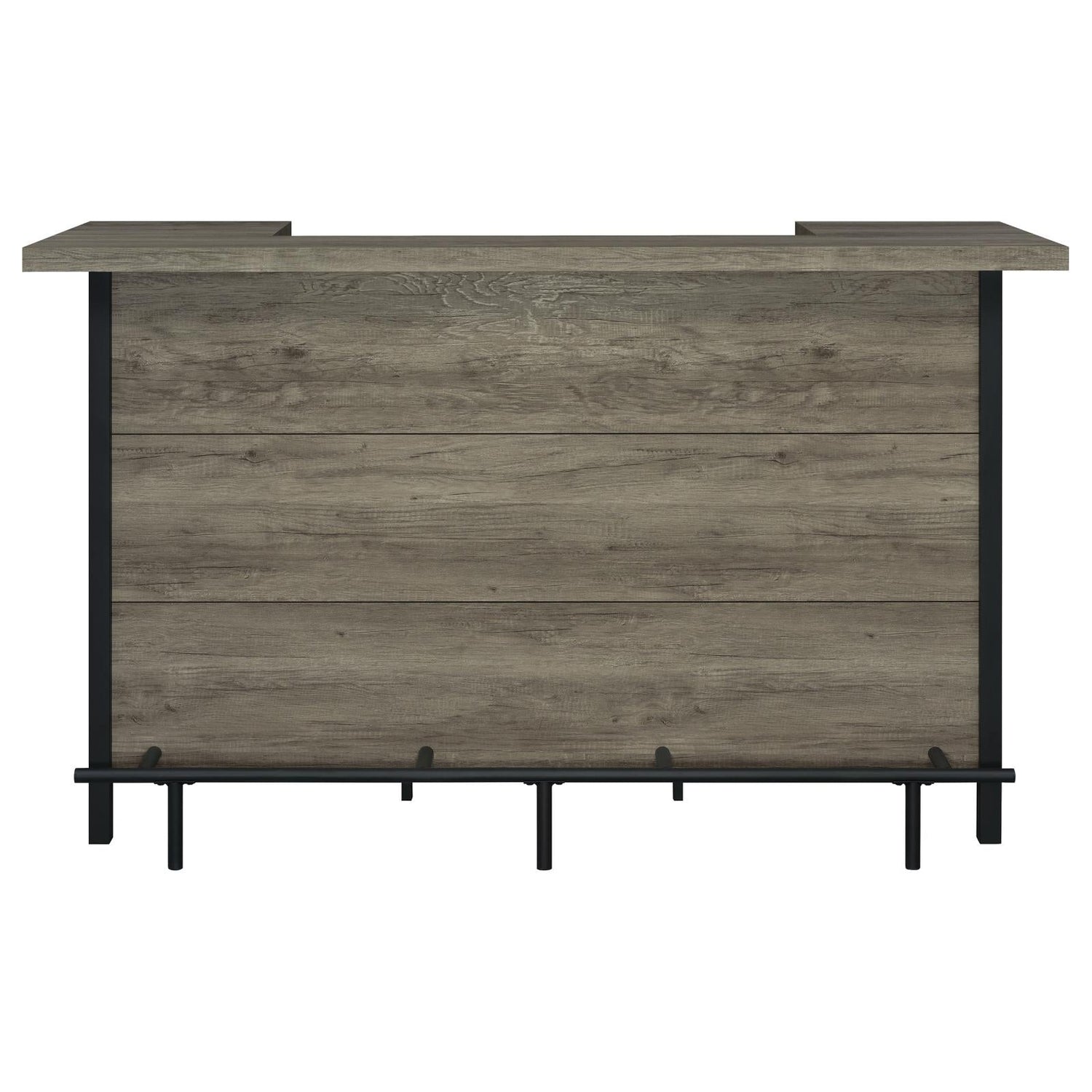 Bellemore Gray Driftwood/Black Bar Unit with Footrest - 182105 - Bien Home Furniture & Electronics