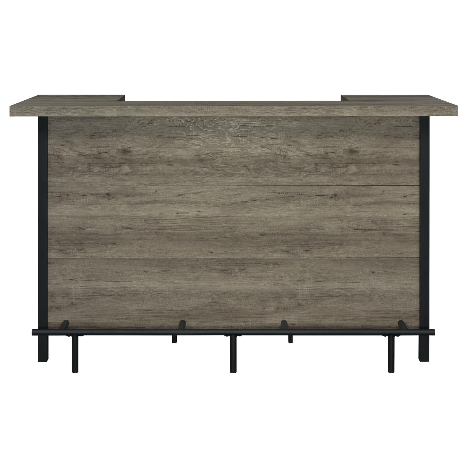 Bellemore Gray Driftwood/Black Bar Unit with Footrest - 182105 - Bien Home Furniture & Electronics