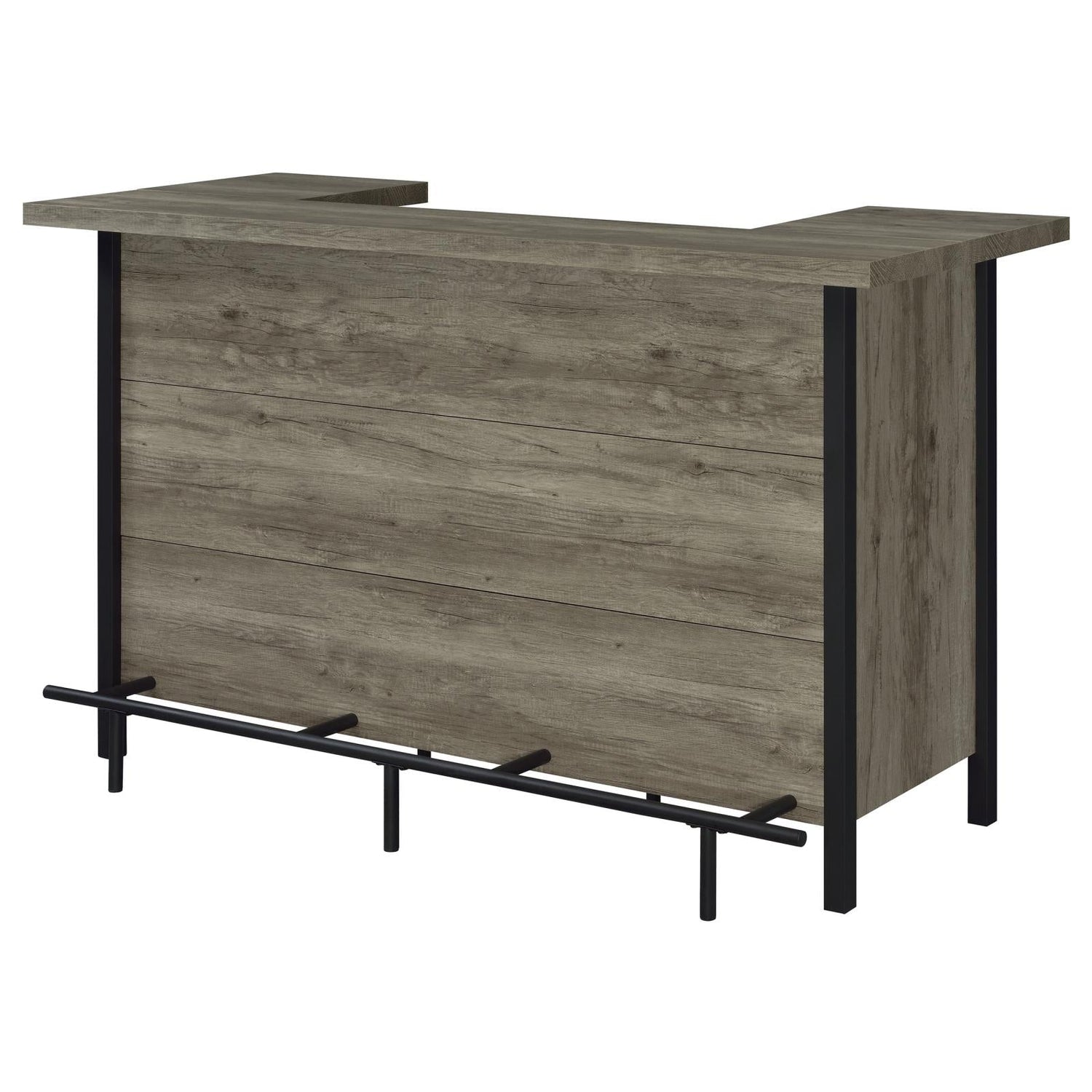 Bellemore Gray Driftwood/Black Bar Unit with Footrest - 182105 - Bien Home Furniture & Electronics