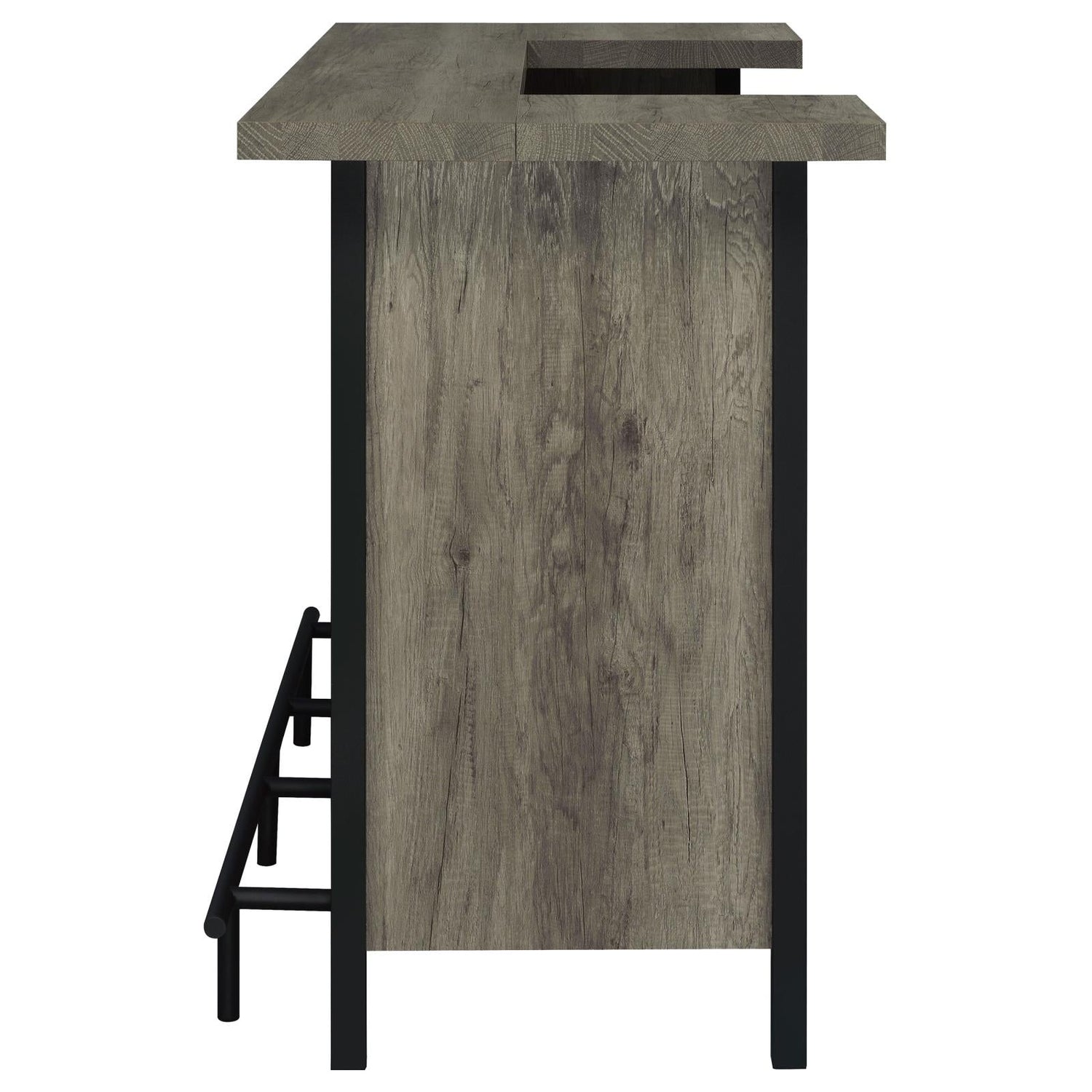 Bellemore Gray Driftwood/Black Bar Unit with Footrest - 182105 - Bien Home Furniture & Electronics