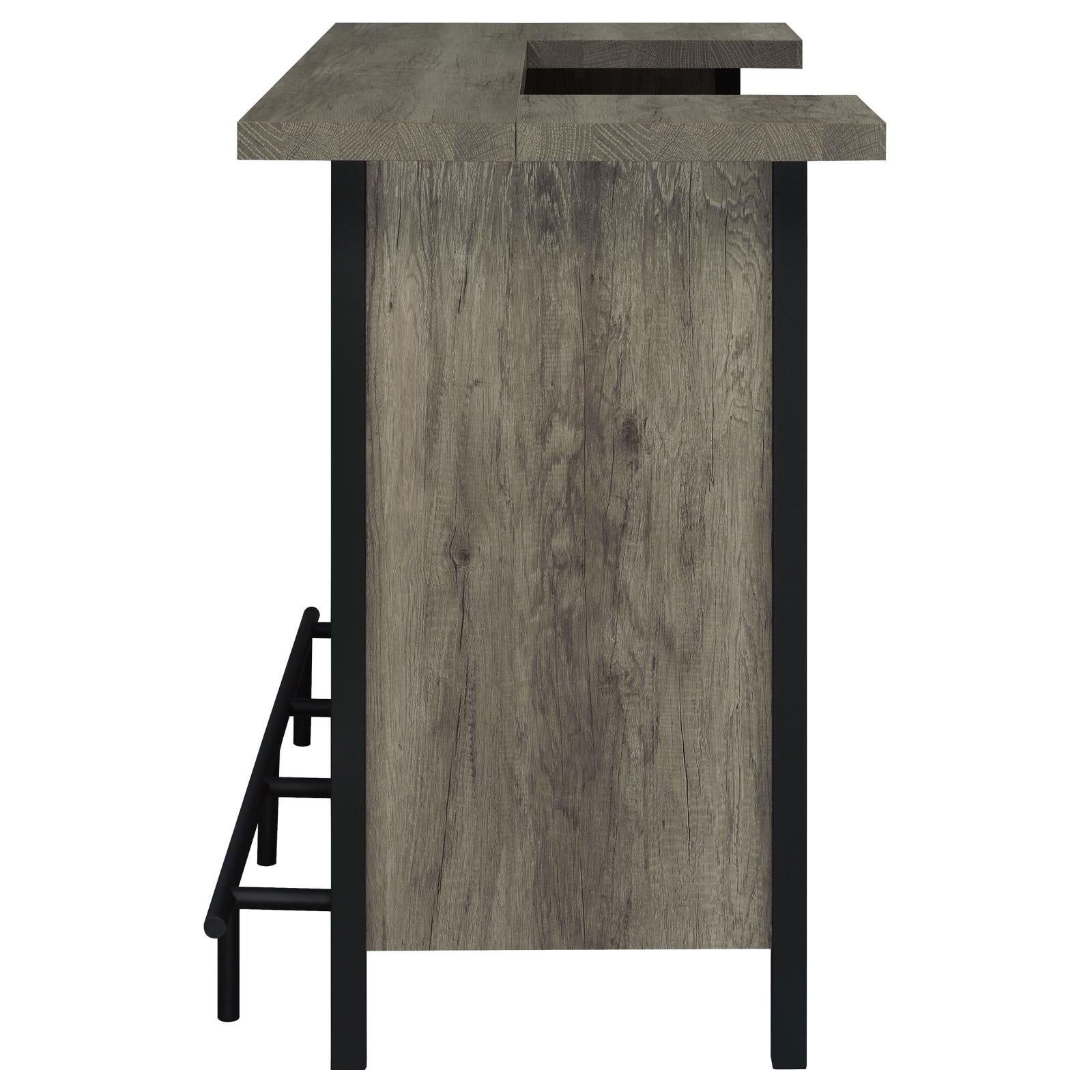 Bellemore Gray Driftwood/Black Bar Unit with Footrest - 182105 - Bien Home Furniture & Electronics