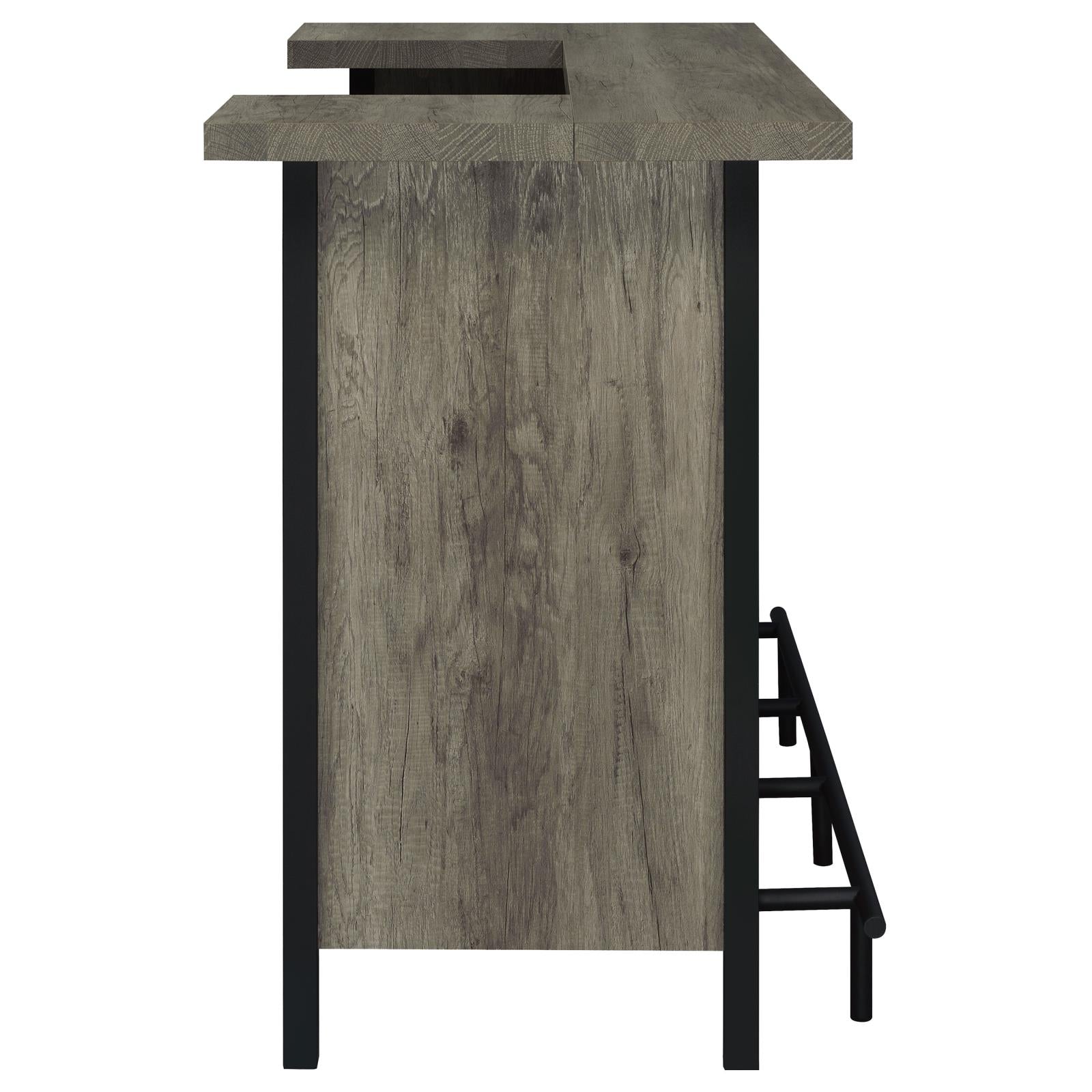 Bellemore Gray Driftwood/Black Bar Unit with Footrest - 182105 - Bien Home Furniture & Electronics