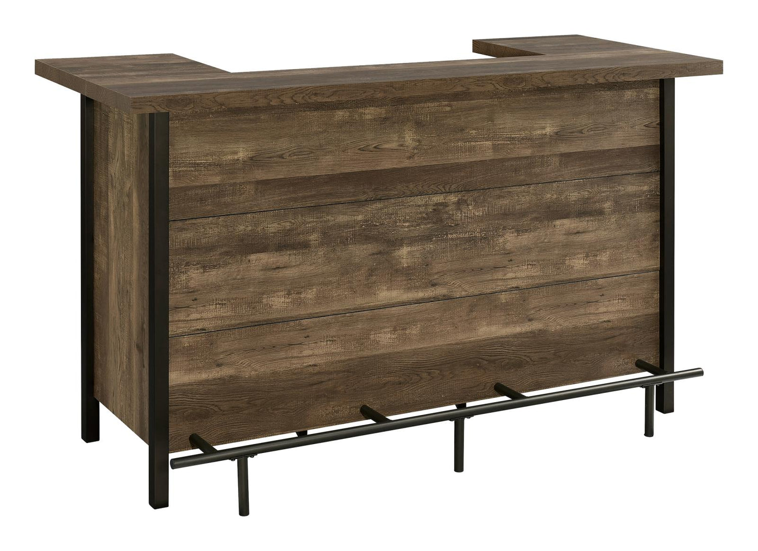 Bellemore Rustic Oak Rectangular Storage Bar Unit - 182104 - Bien Home Furniture & Electronics