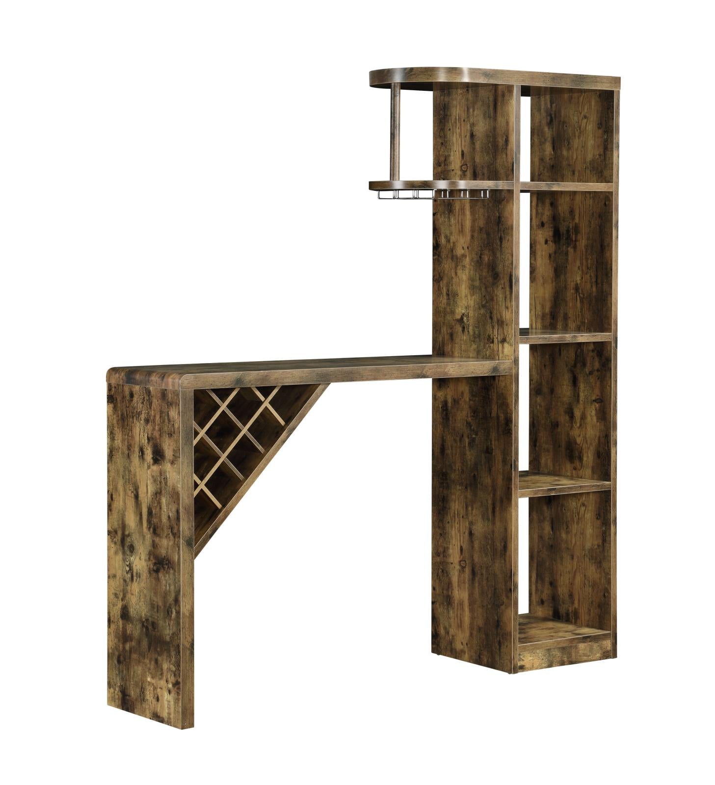 Belvedere Antique Nutmeg 5-Shelf Bar Table Storage - 182127 - Bien Home Furniture &amp; Electronics