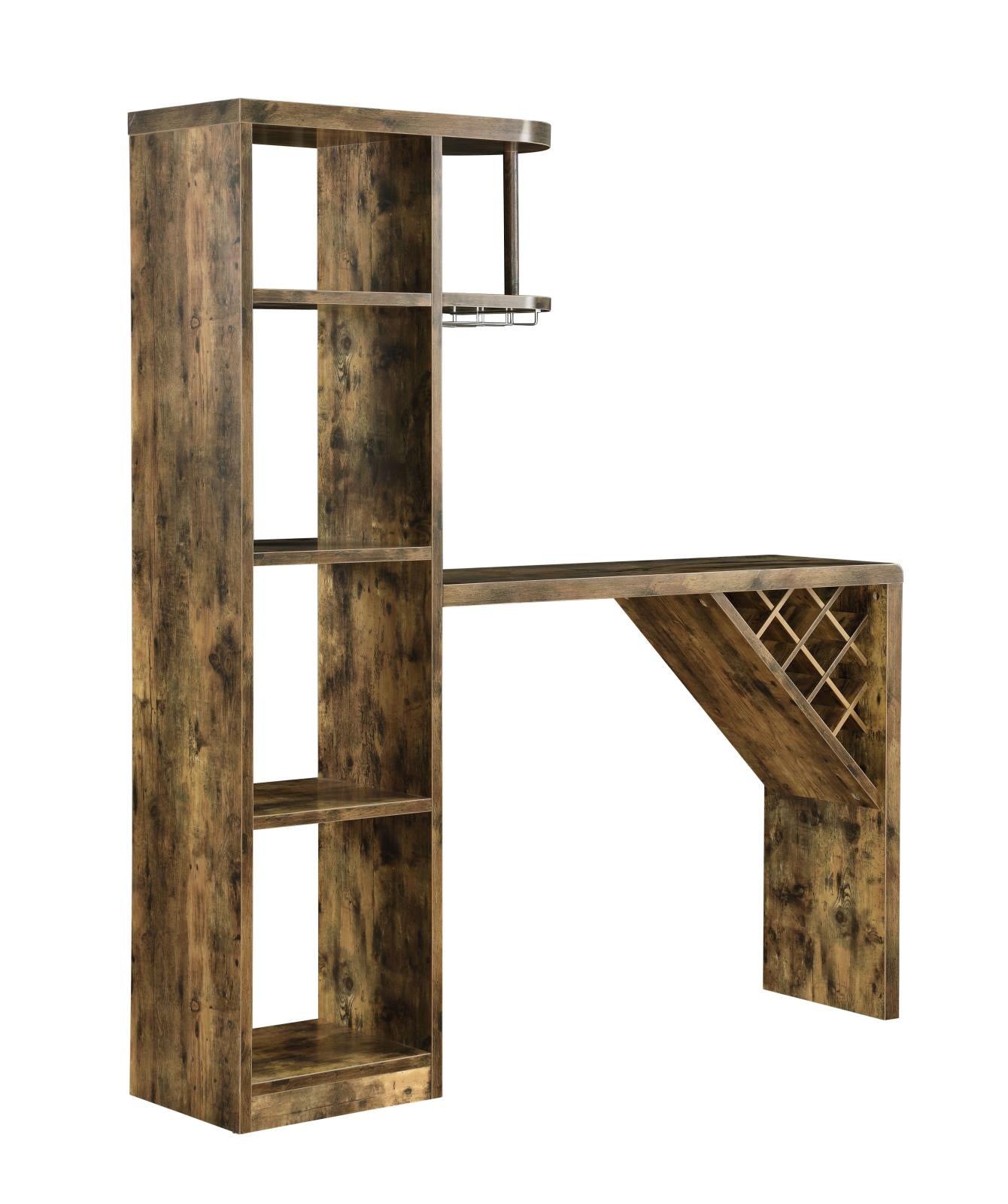 Belvedere Antique Nutmeg 5-Shelf Bar Table Storage - 182127 - Bien Home Furniture & Electronics