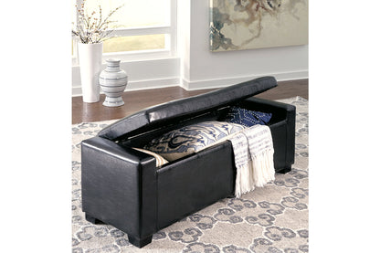 Benches Black Upholstered Storage Bench - B010-209 - Bien Home Furniture &amp; Electronics