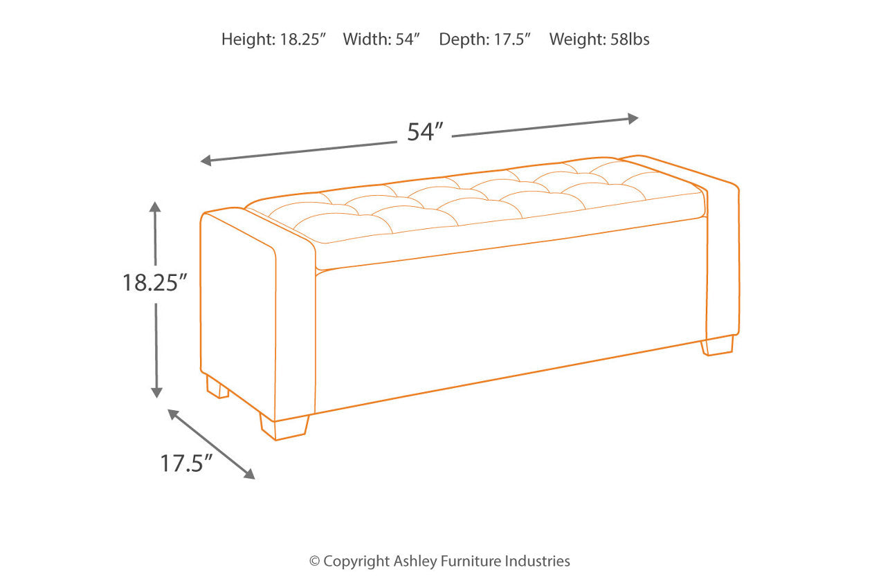 Benches Black Upholstered Storage Bench - B010-209 - Bien Home Furniture &amp; Electronics