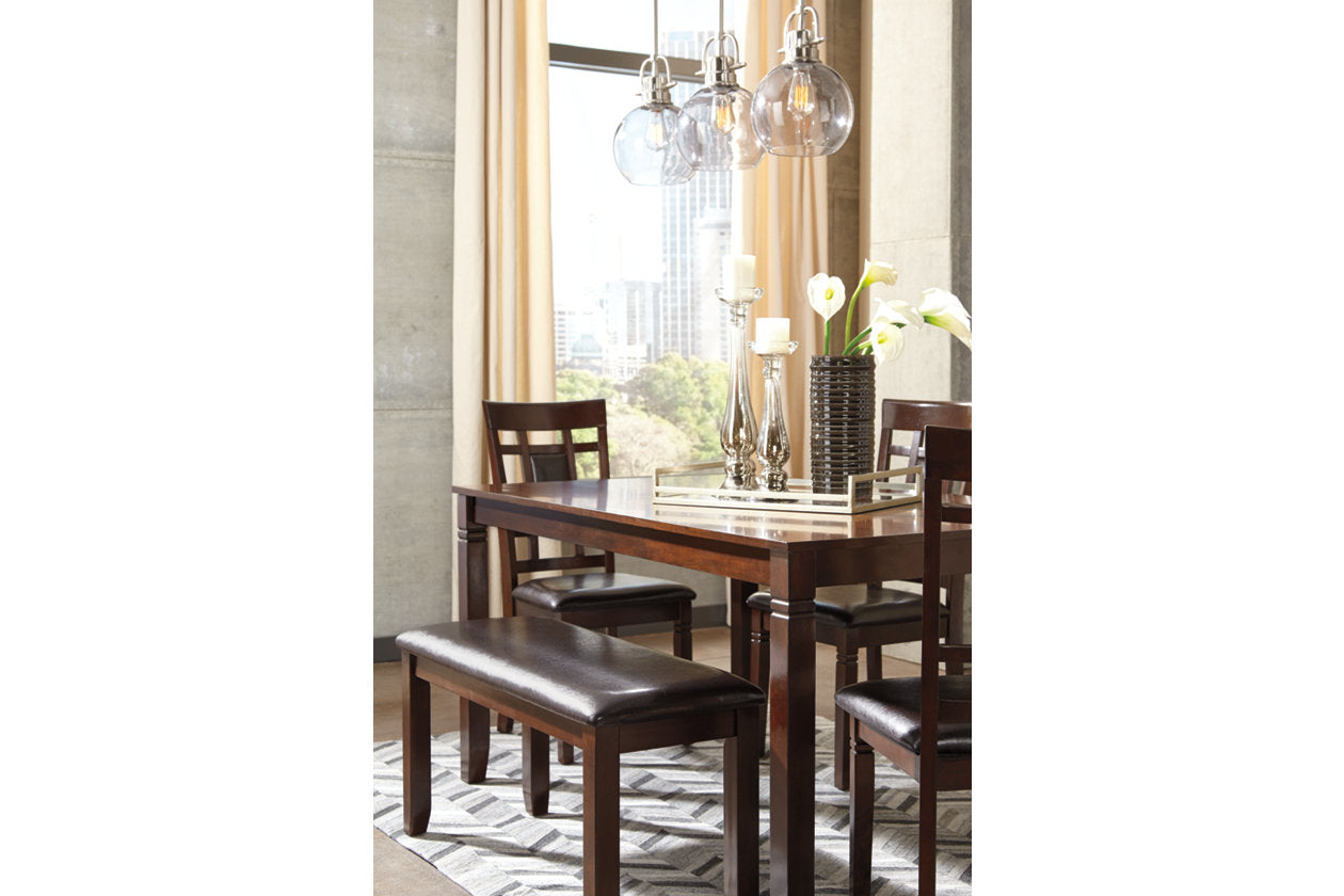 Bennox Brown Dining Table and Chairs with Bench, Set of 6 - D384-325 - Bien Home Furniture & Electronics