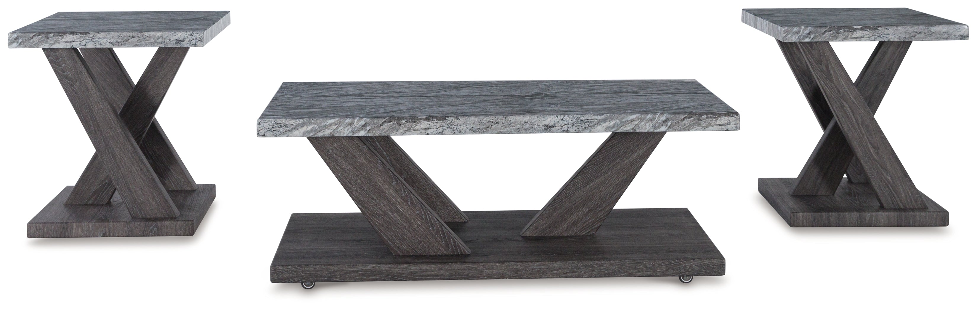 BENSONALE Brown/Gray Table, Set of 3 - T400-13 - Bien Home Furniture & Electronics