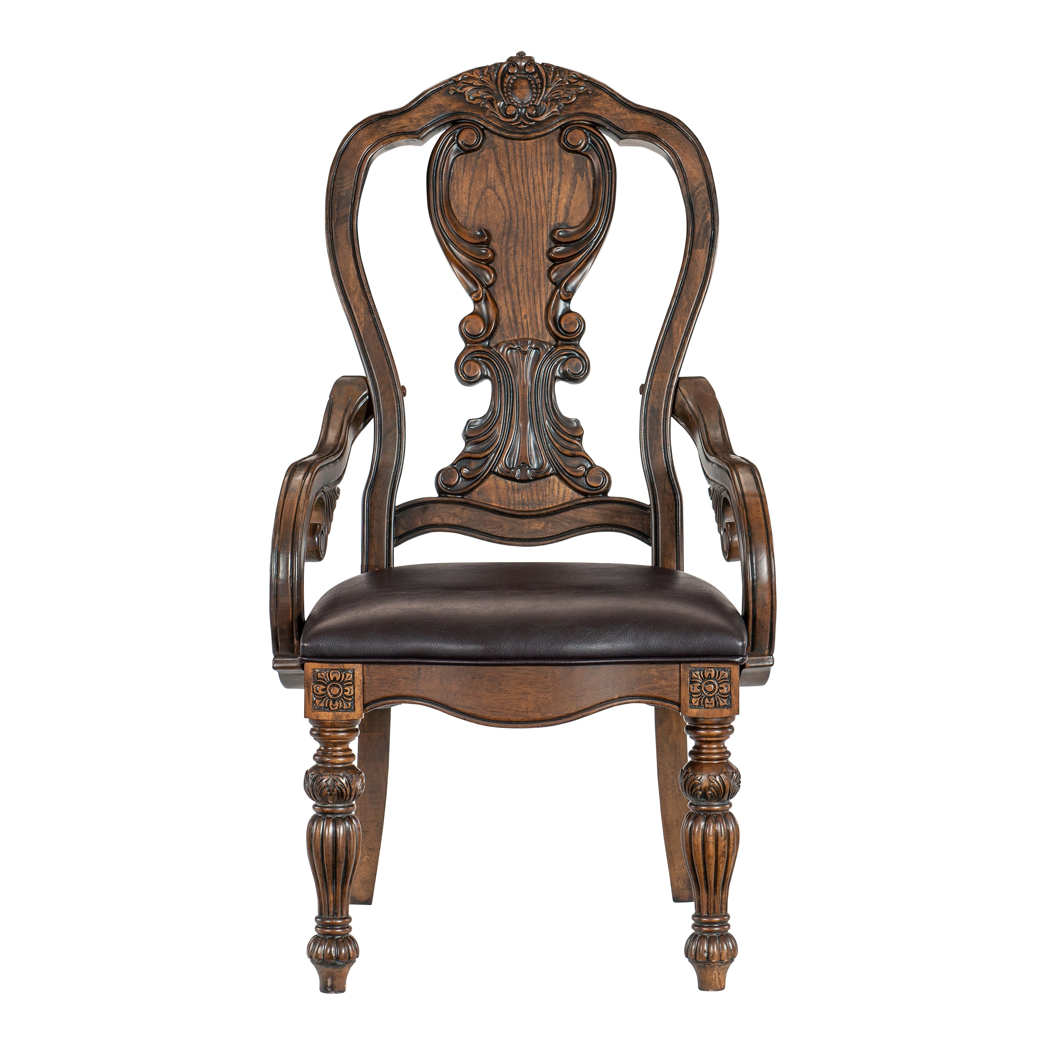 Bergen Dark Oak Arm Chair, Set of 2 - 5829A - Bien Home Furniture & Electronics