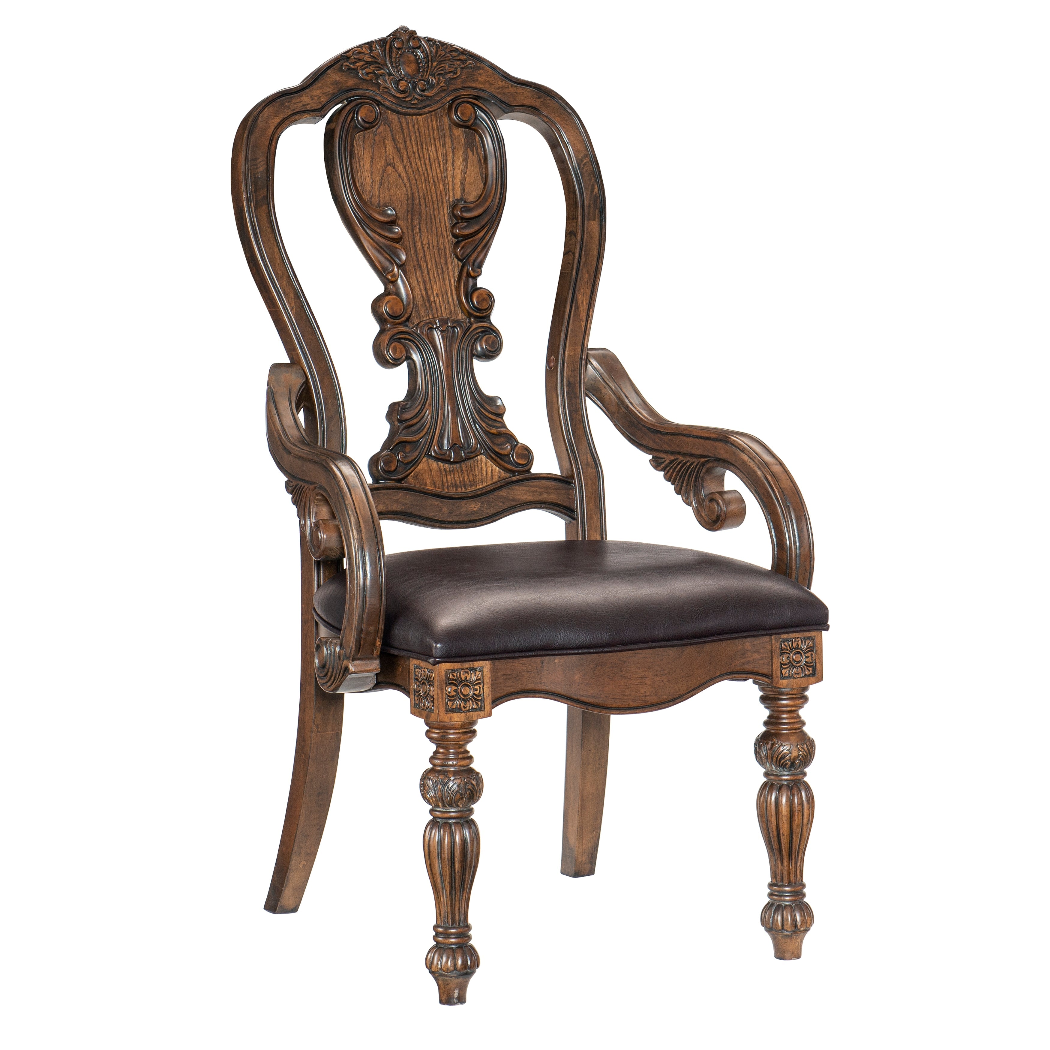 Bergen Dark Oak Arm Chair, Set of 2 - 5829A - Bien Home Furniture & Electronics