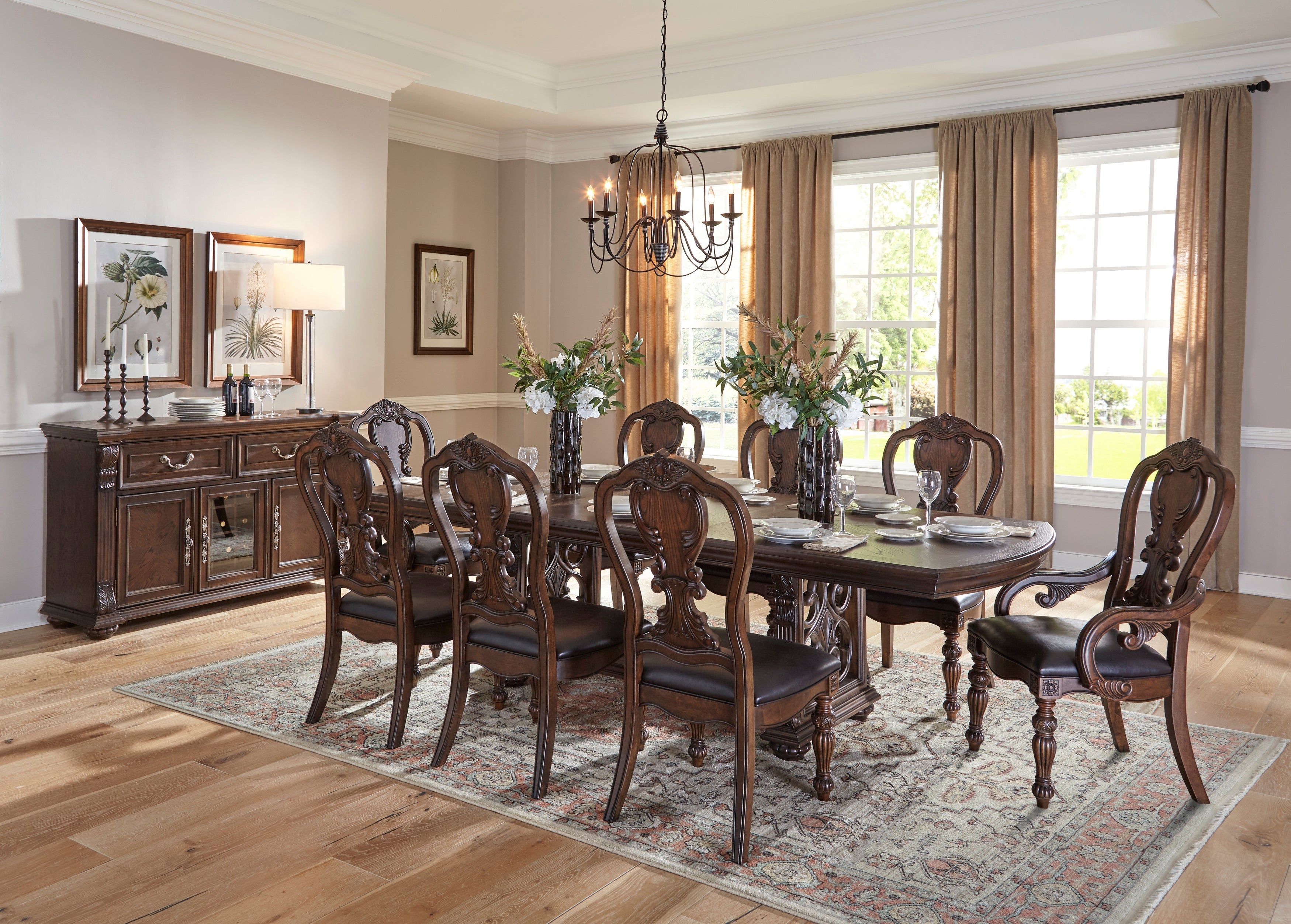 Bergen Dark Oak Arm Chair, Set of 2 - 5829A - Bien Home Furniture & Electronics