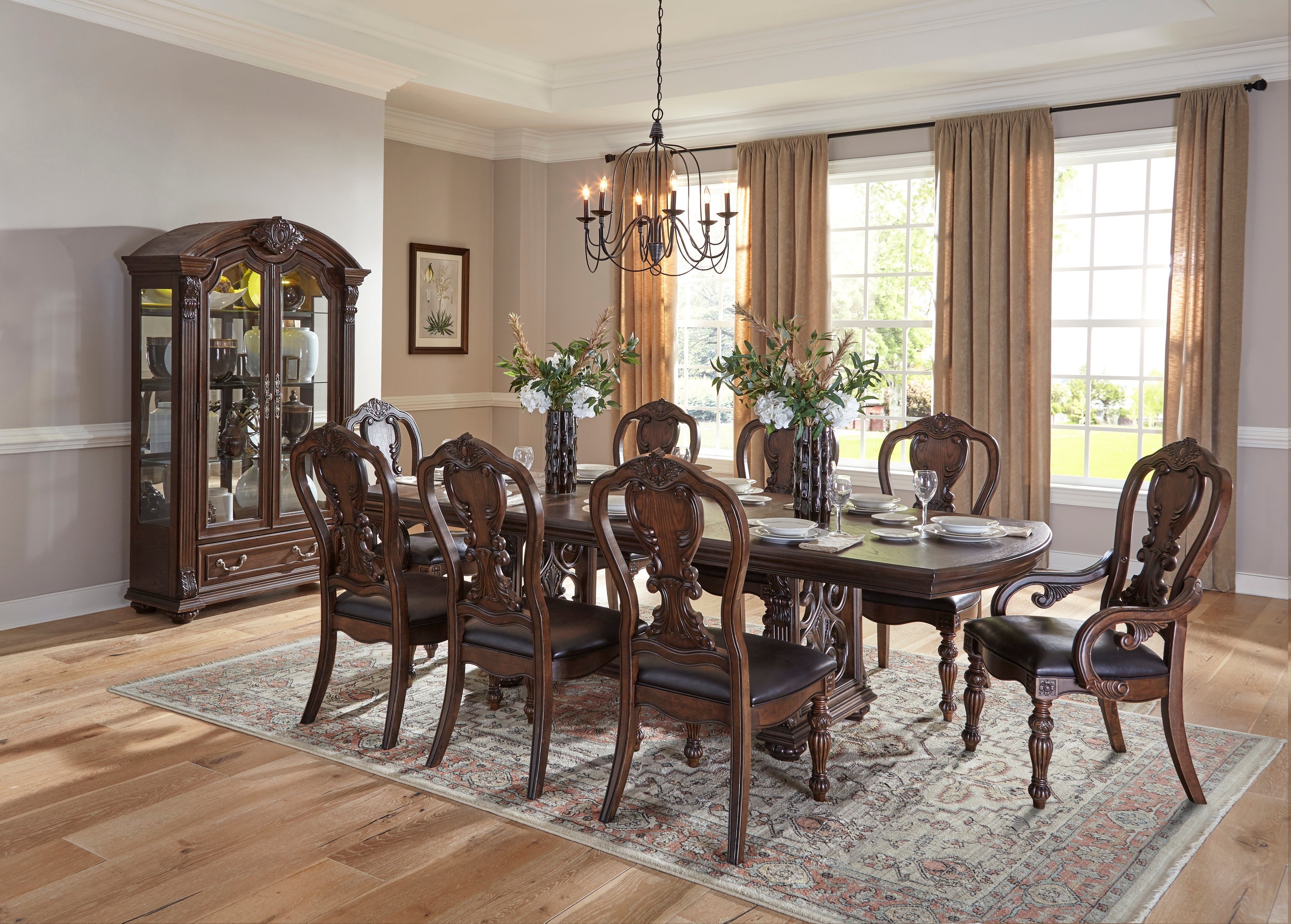 Bergen Dark Oak Arm Chair, Set of 2 - 5829A - Bien Home Furniture & Electronics
