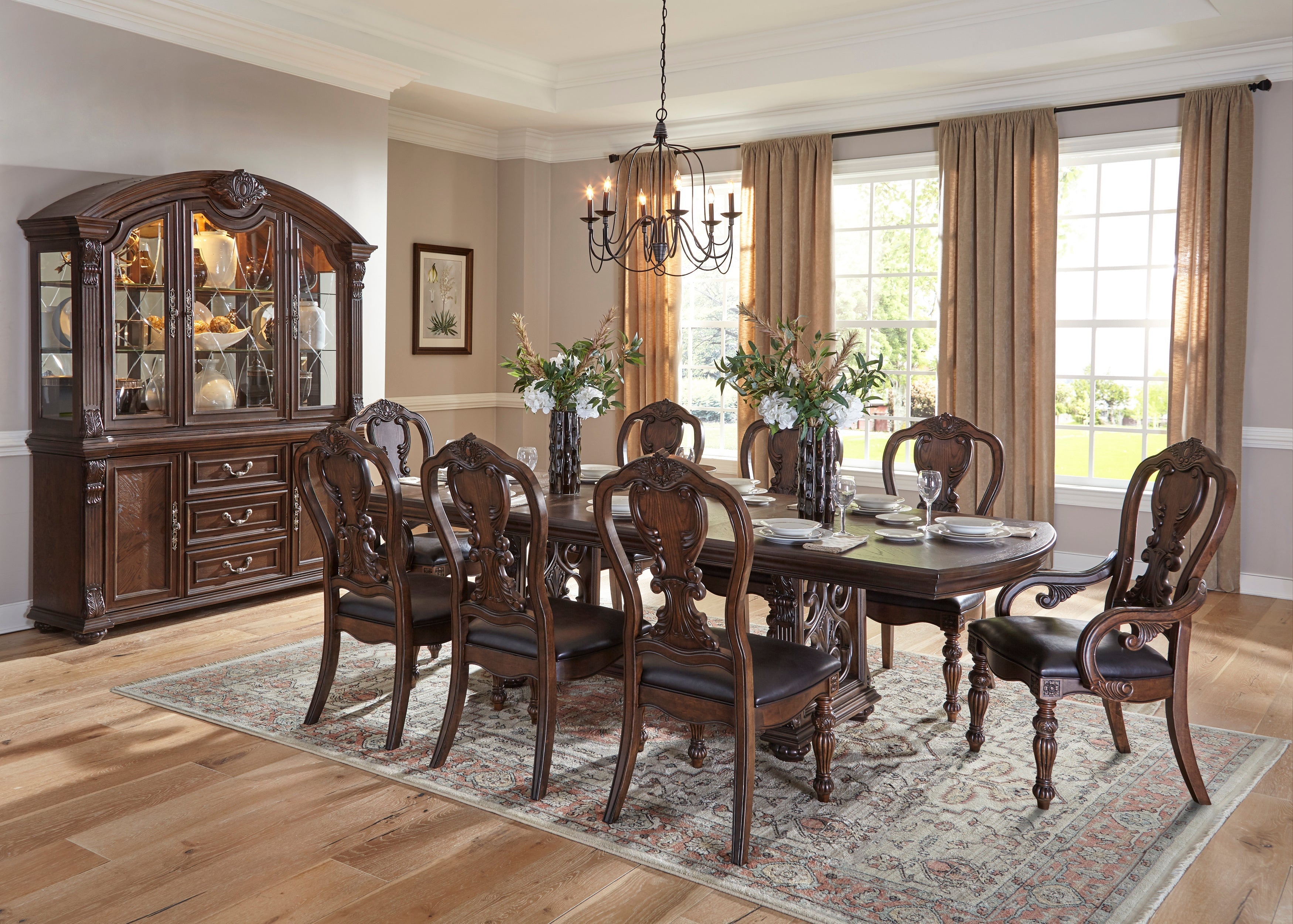 Bergen Dark Oak Arm Chair, Set of 2 - 5829A - Bien Home Furniture & Electronics