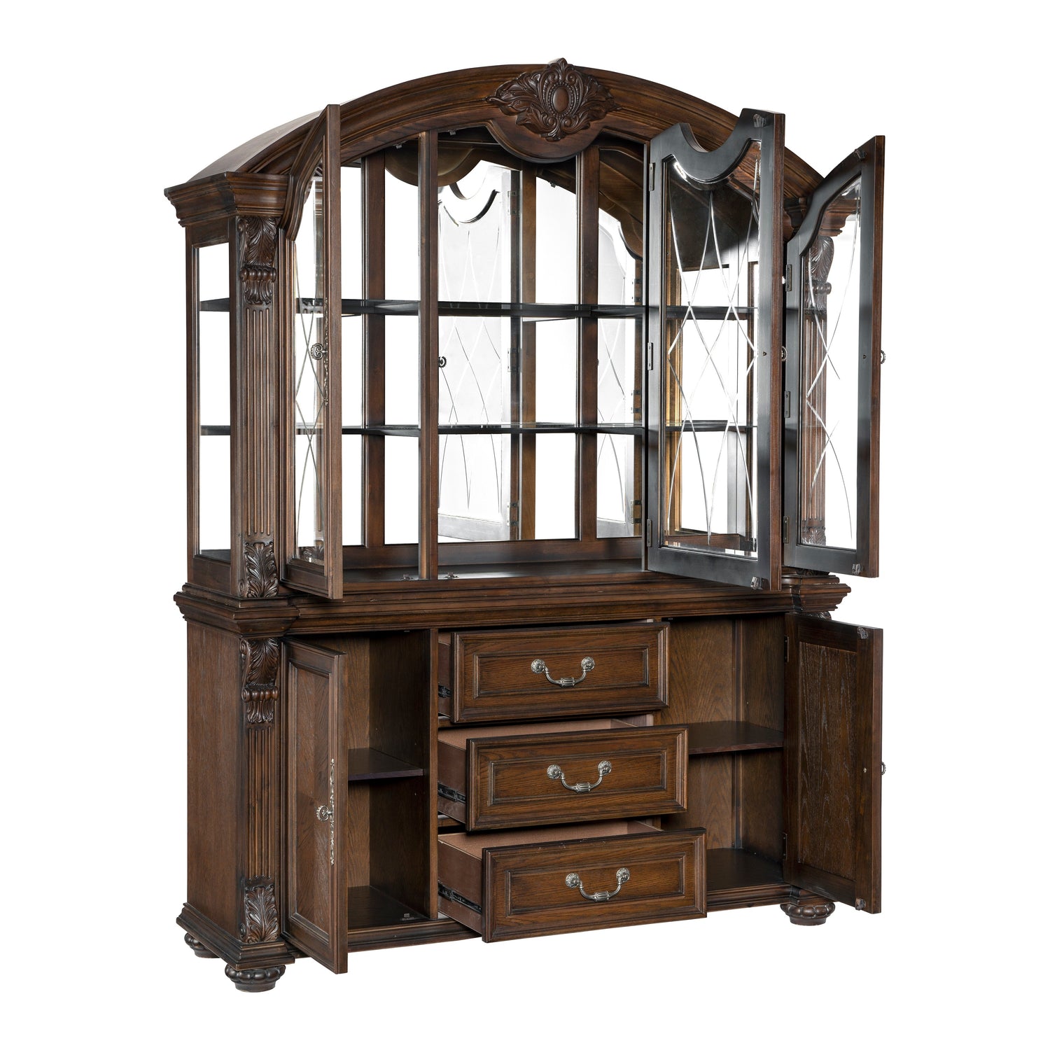 Bergen Dark Oak Buffet & Hutch - SET | 5829-50 | 5829-55 - Bien Home Furniture & Electronics