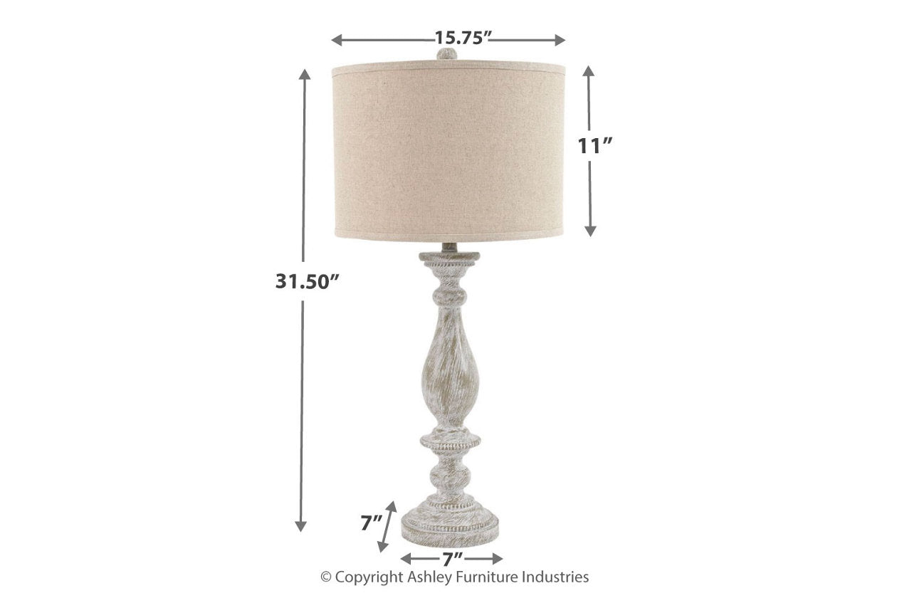 Bernadate Whitewash Table Lamp, Set of 2 - L235344 - Bien Home Furniture & Electronics