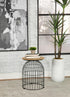 Bernardo Natural/Gunmetal Round Accent Table with Bird Cage Base - 935860 - Bien Home Furniture & Electronics