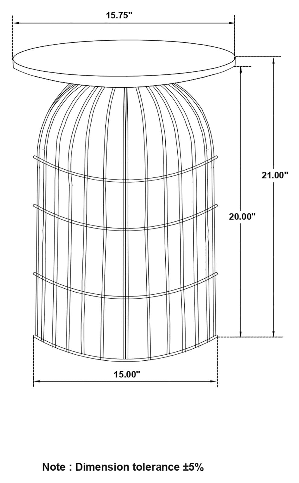 Bernardo Natural/Gunmetal Round Accent Table with Bird Cage Base - 935860 - Bien Home Furniture & Electronics
