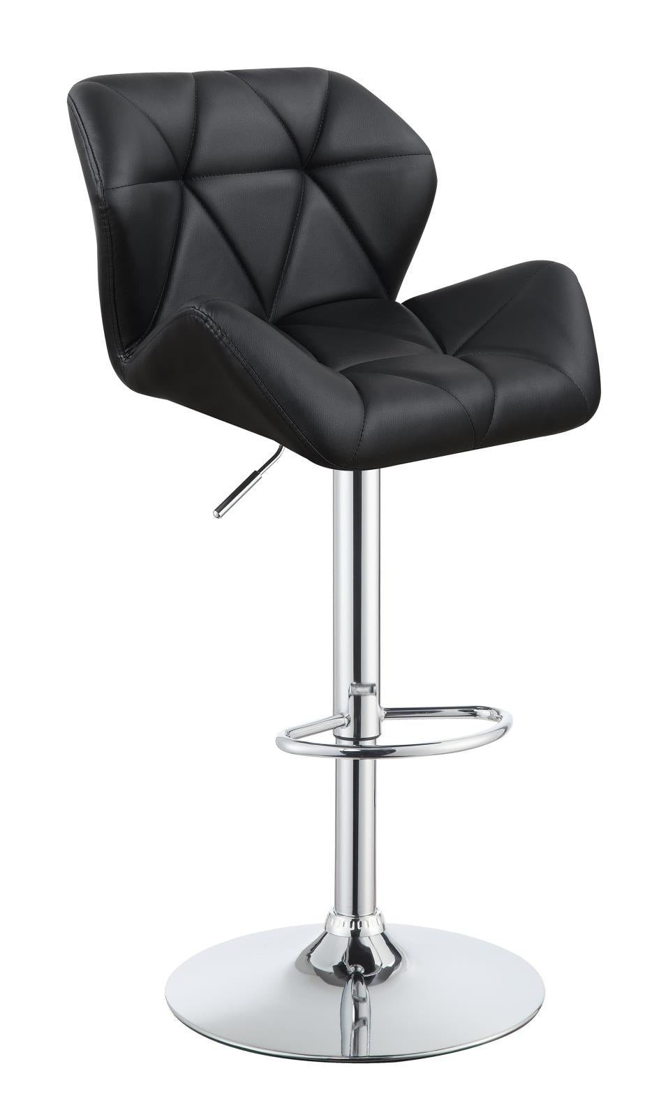 Berrington Chrome/Black Adjustable Bar Stools, Set of 2 - 100425 - Bien Home Furniture & Electronics
