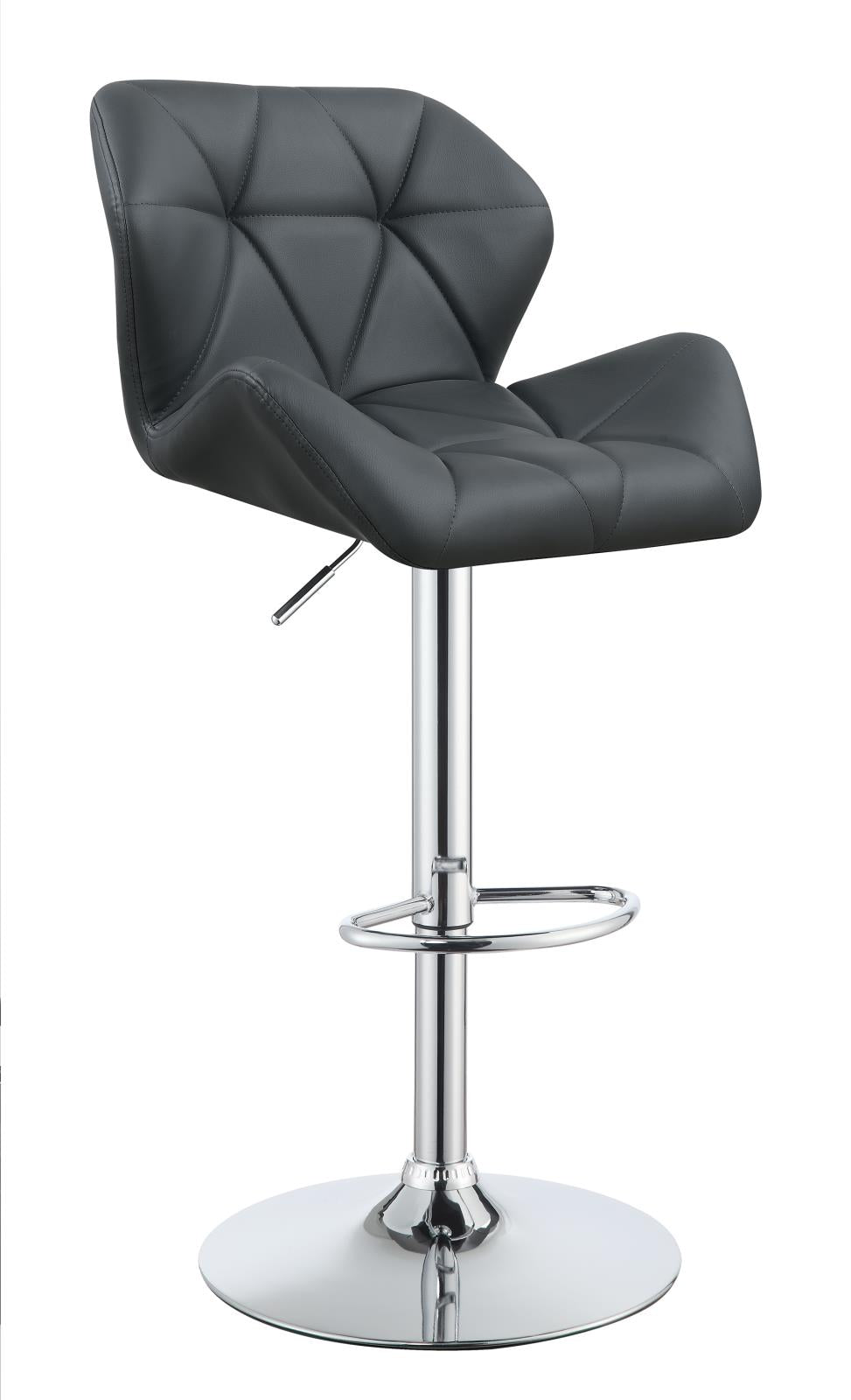 Berrington Chrome/Gray Adjustable Bar Stools, Set of 2 - 100426 - Bien Home Furniture & Electronics