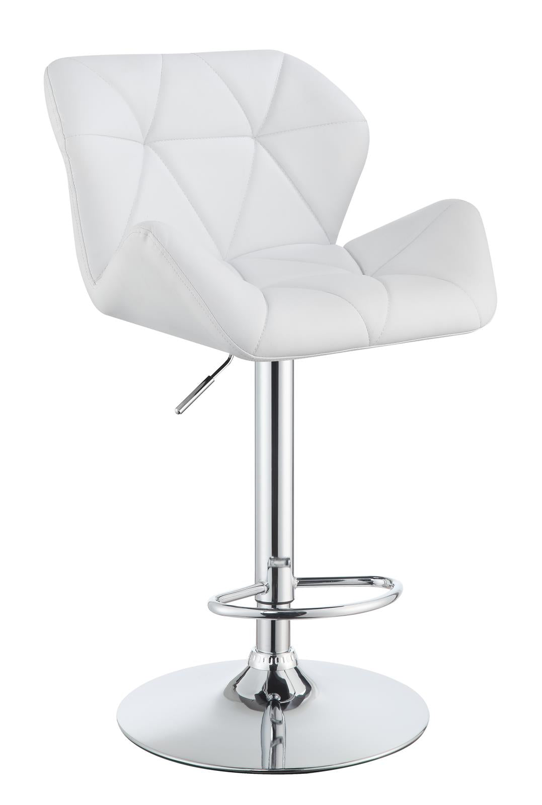 Berrington Chrome/White Adjustable Bar Stools, Set of 2 - 100424 - Bien Home Furniture & Electronics