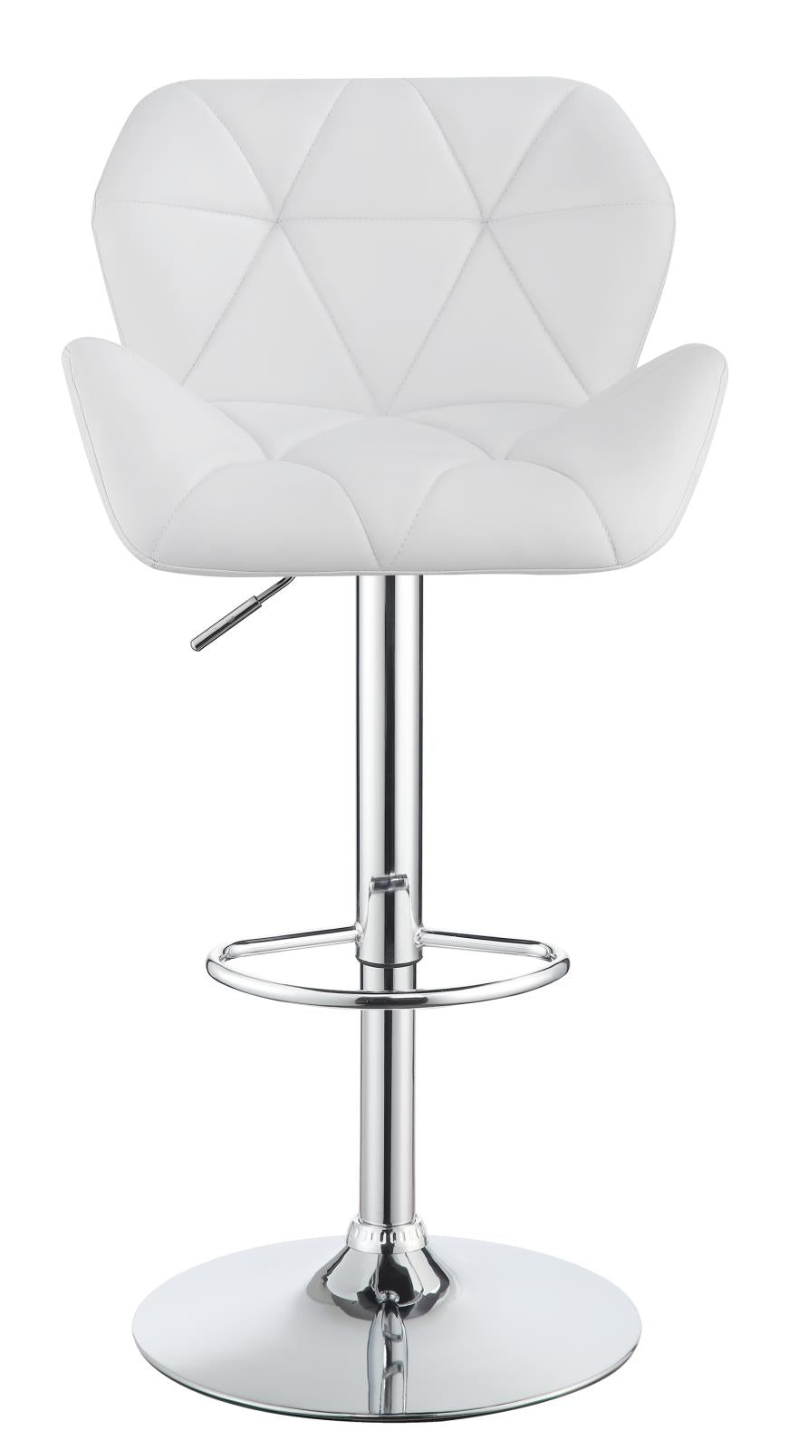 Berrington Chrome/White Adjustable Bar Stools, Set of 2 - 100424 - Bien Home Furniture & Electronics
