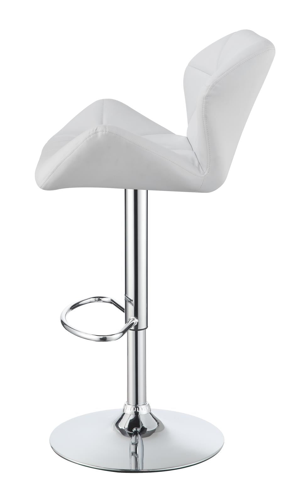 Berrington Chrome/White Adjustable Bar Stools, Set of 2 - 100424 - Bien Home Furniture & Electronics