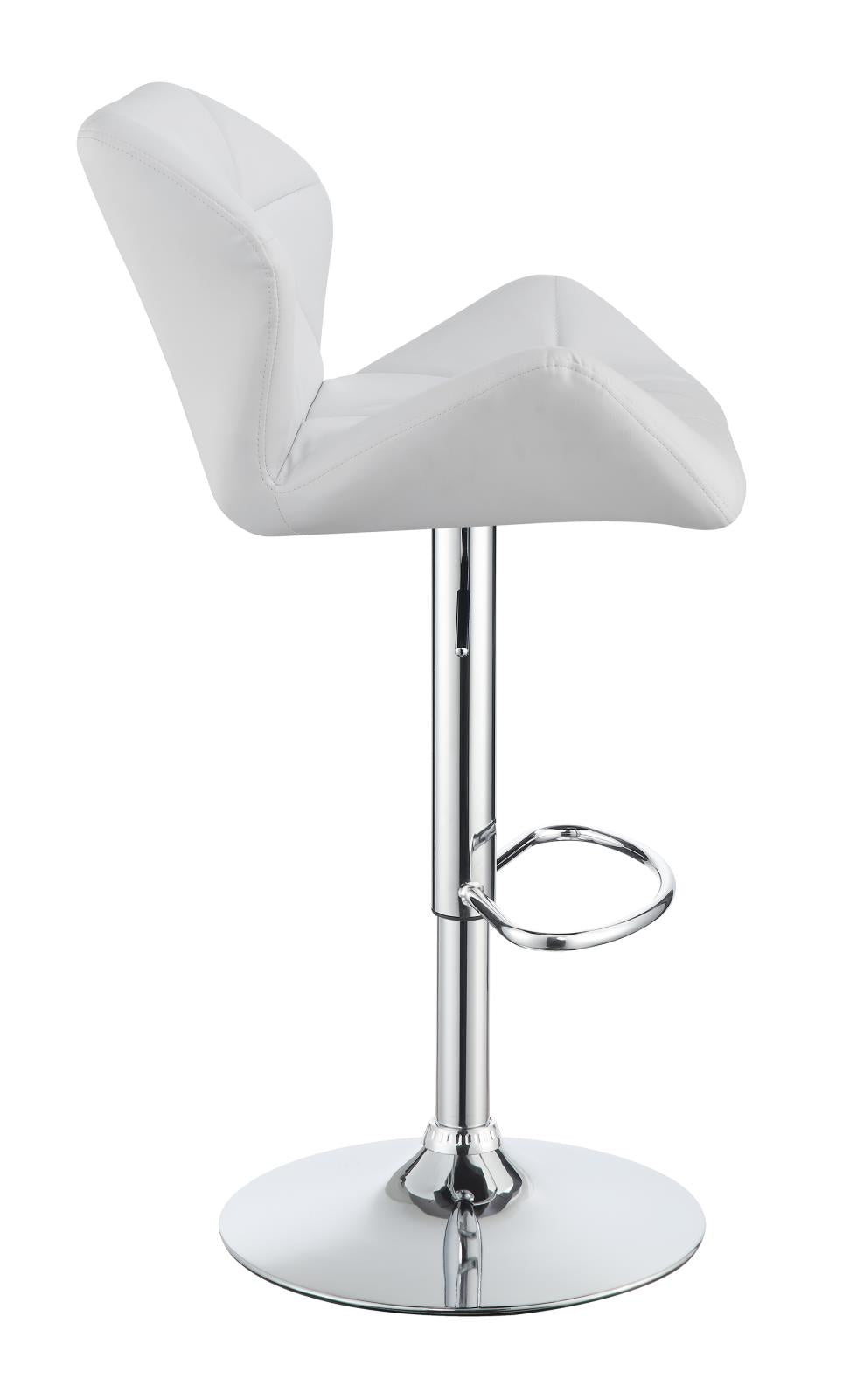 Berrington Chrome/White Adjustable Bar Stools, Set of 2 - 100424 - Bien Home Furniture & Electronics