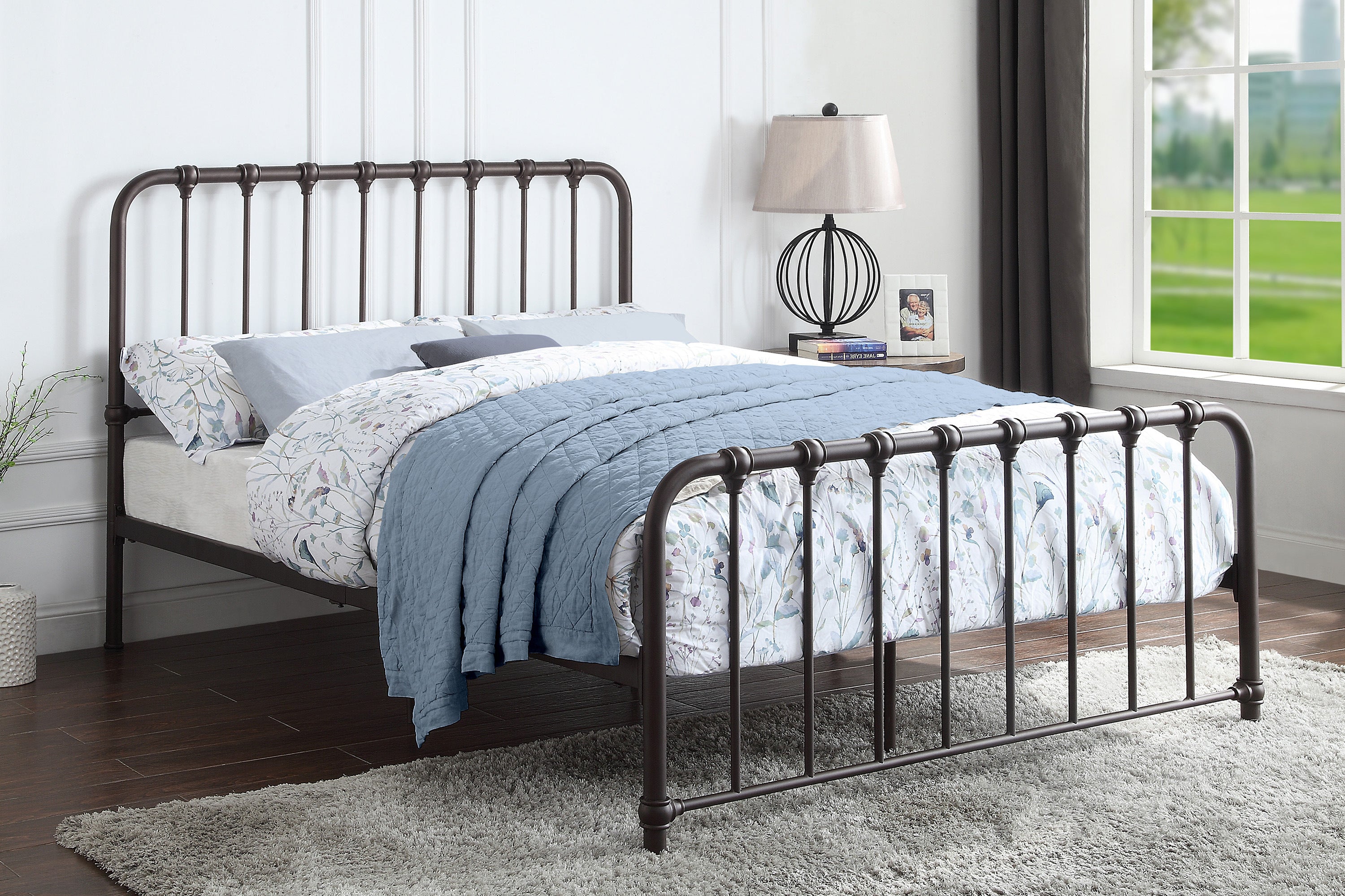 Bethany Dark Bronze Queen Metal Platform Bed - 1571DZ-1 - Bien Home Furniture & Electronics